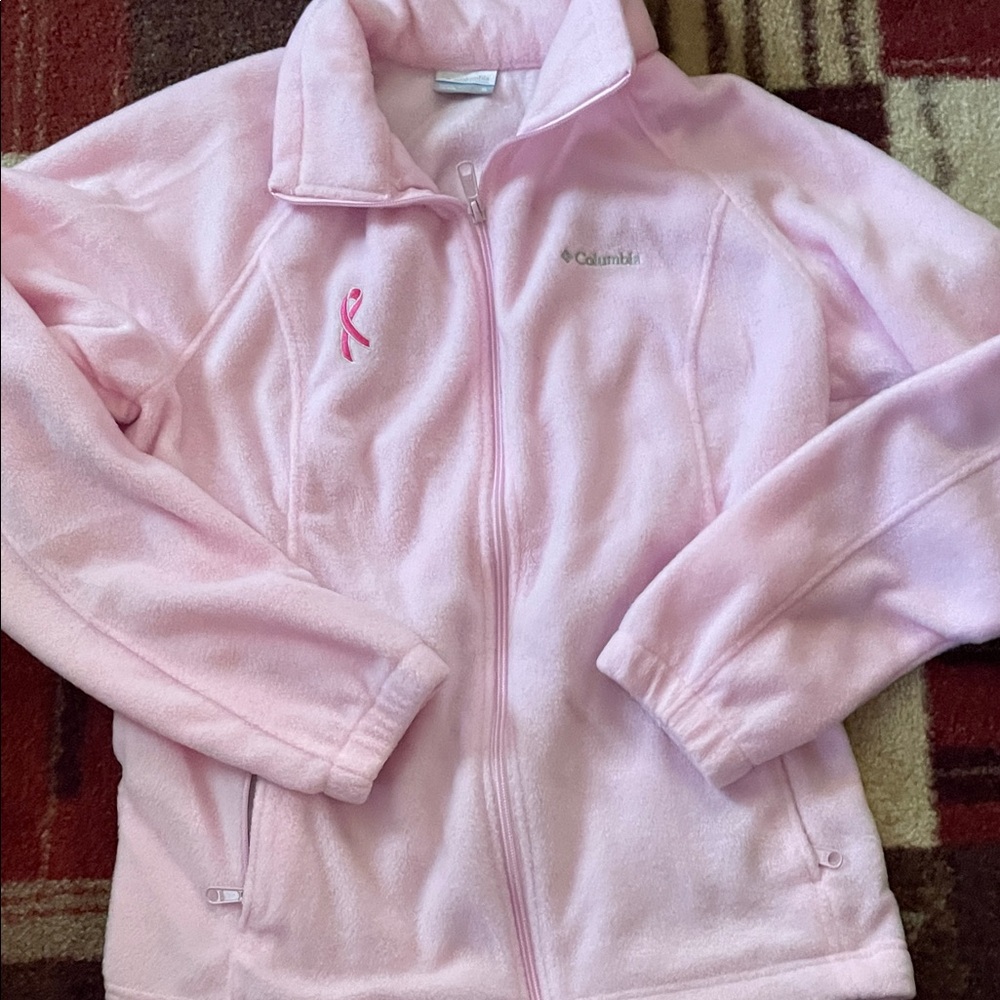 Columbia Light Pink Women breast cancer ribbon fleece
